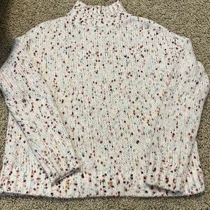 LOFT multi-colored mock neck sweater